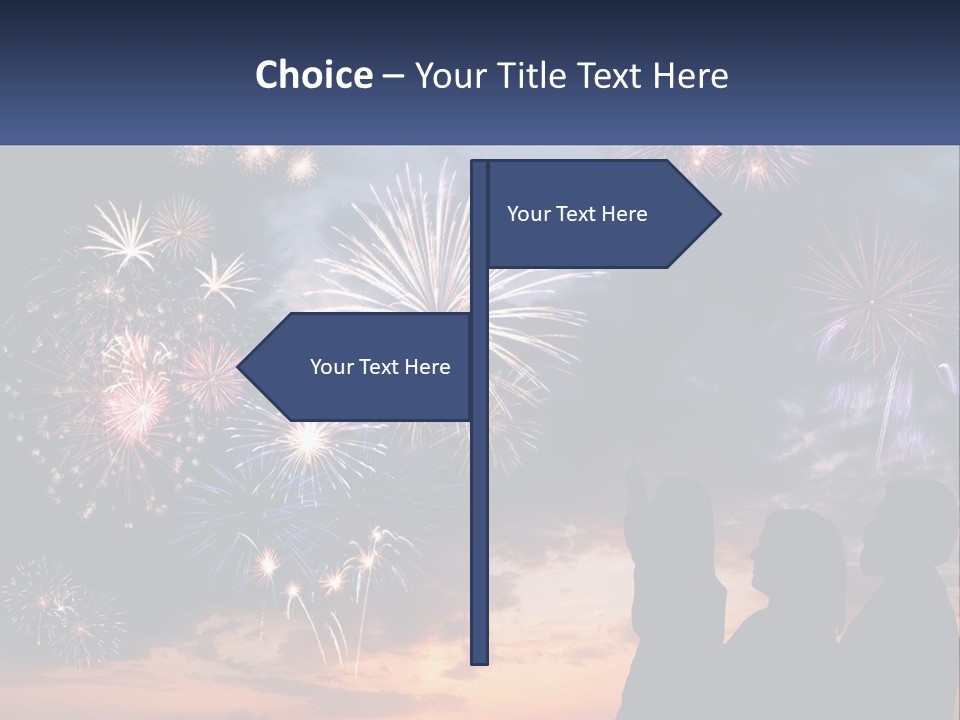 Two People Are Looking At Fireworks In The Sky PowerPoint Template
