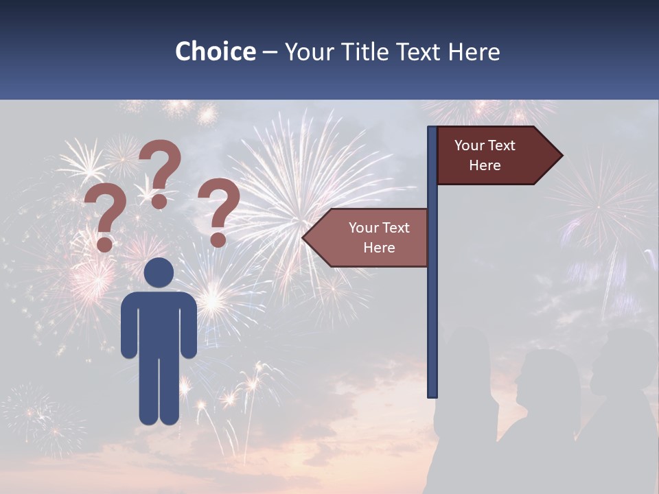 Two People Are Looking At Fireworks In The Sky PowerPoint Template