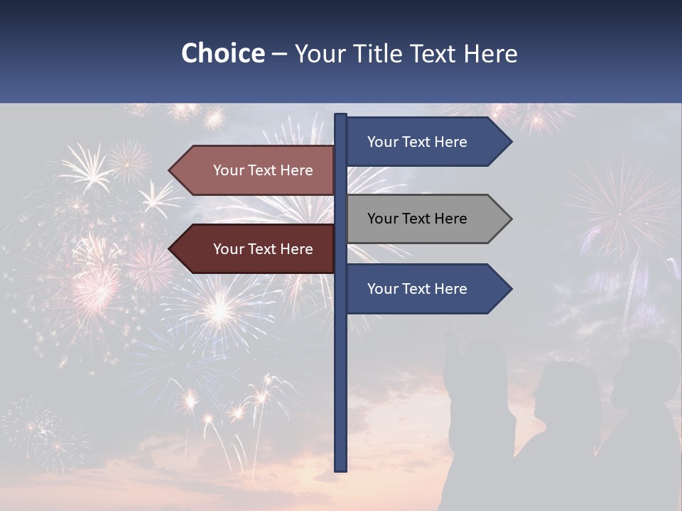 Two People Are Looking At Fireworks In The Sky PowerPoint Template