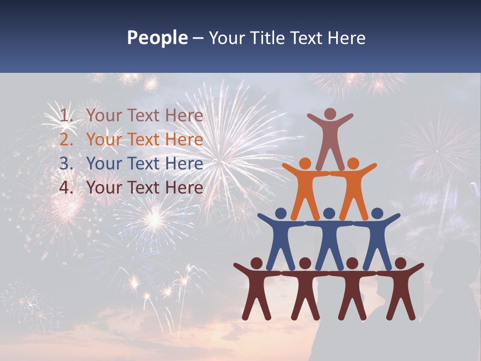 Two People Are Looking At Fireworks In The Sky PowerPoint Template