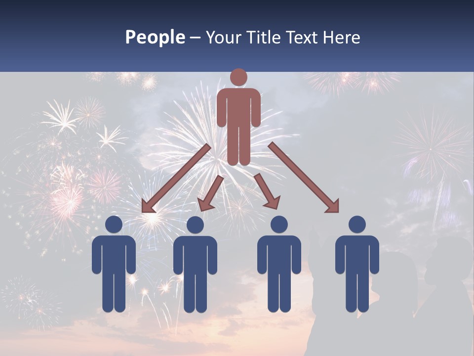 Two People Are Looking At Fireworks In The Sky PowerPoint Template