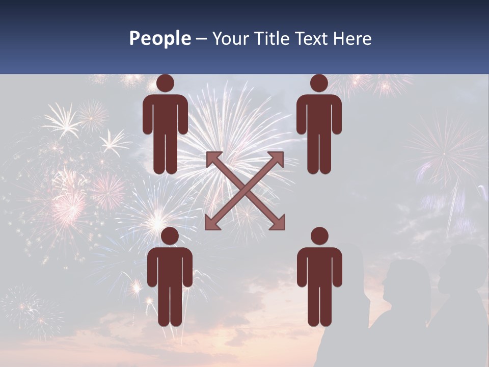 Two People Are Looking At Fireworks In The Sky PowerPoint Template