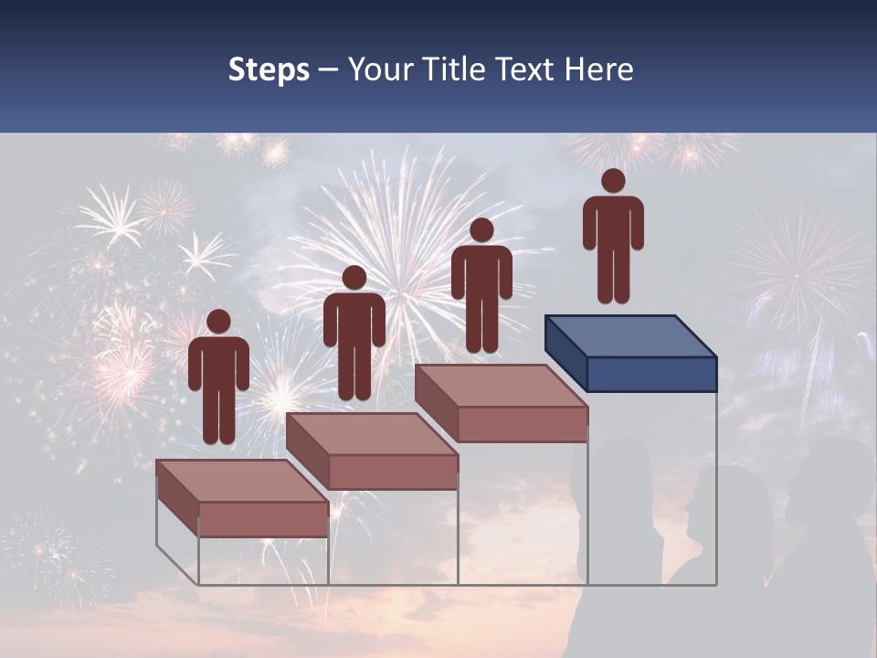 Two People Are Looking At Fireworks In The Sky PowerPoint Template