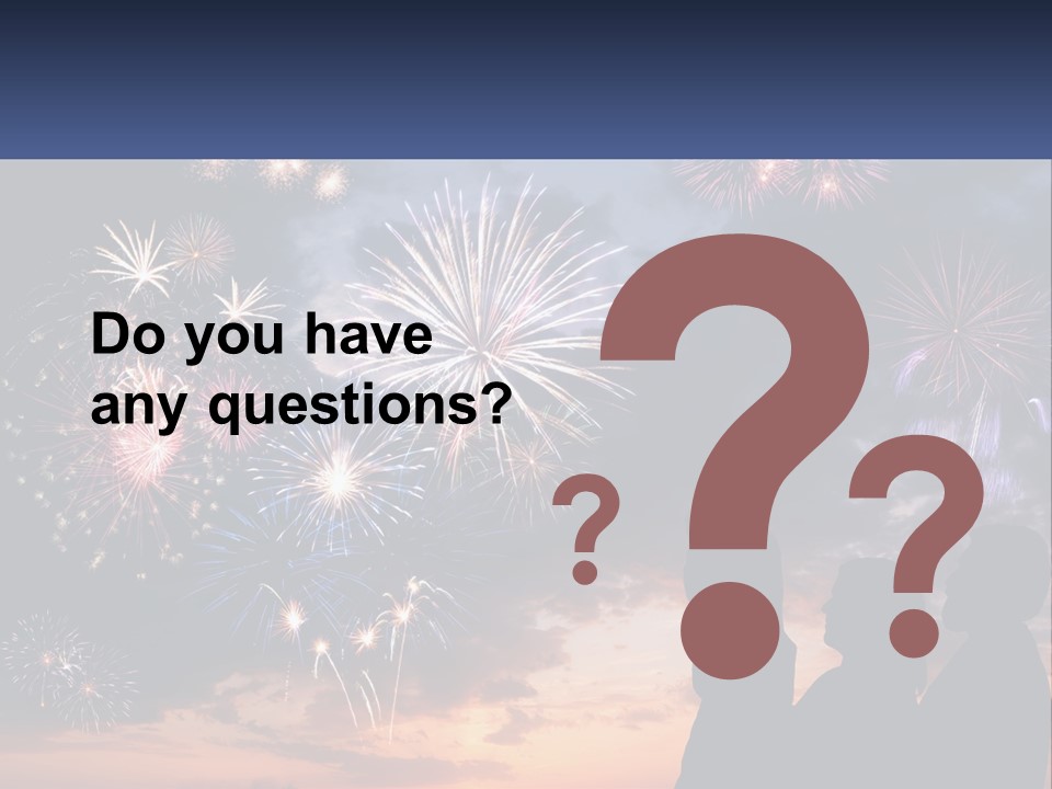 Two People Are Looking At Fireworks In The Sky PowerPoint Template
