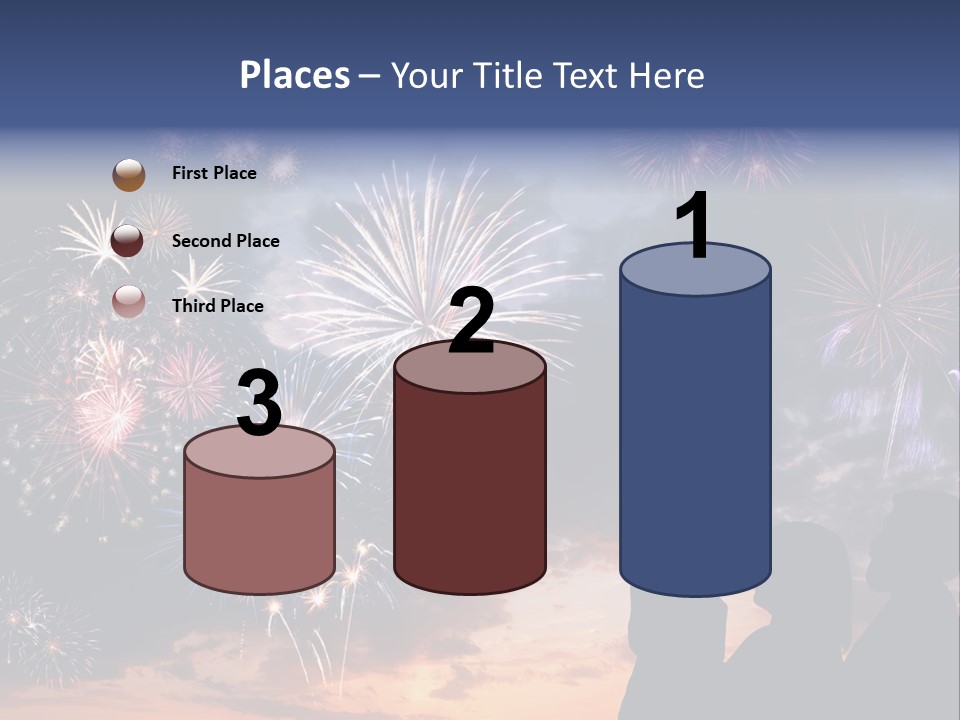 A Group Of People Watching Fireworks In The Sky PowerPoint Template