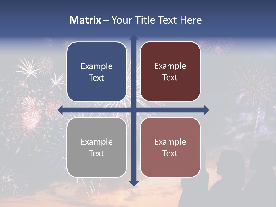 A Group Of People Watching Fireworks In The Sky PowerPoint Template