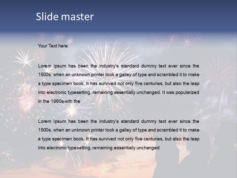 A Group Of People Watching Fireworks In The Sky PowerPoint Template