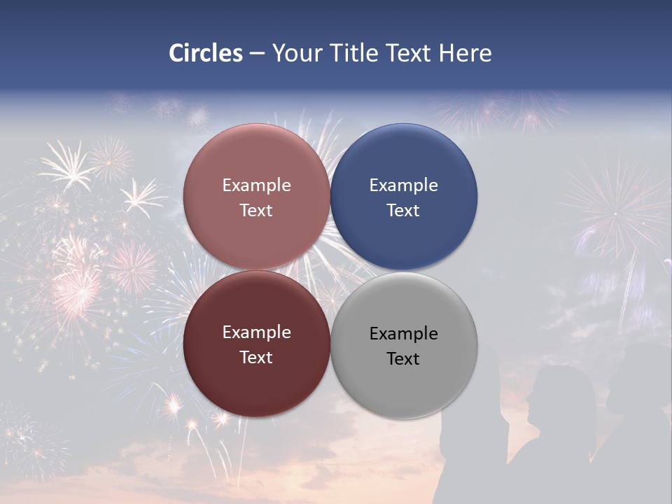 A Group Of People Watching Fireworks In The Sky PowerPoint Template