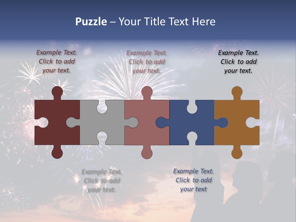 A Group Of People Watching Fireworks In The Sky PowerPoint Template