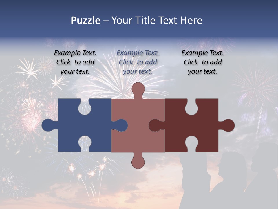 A Group Of People Watching Fireworks In The Sky PowerPoint Template