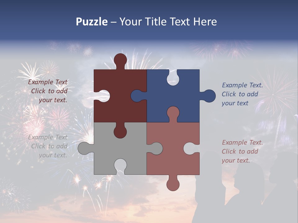 A Group Of People Watching Fireworks In The Sky PowerPoint Template