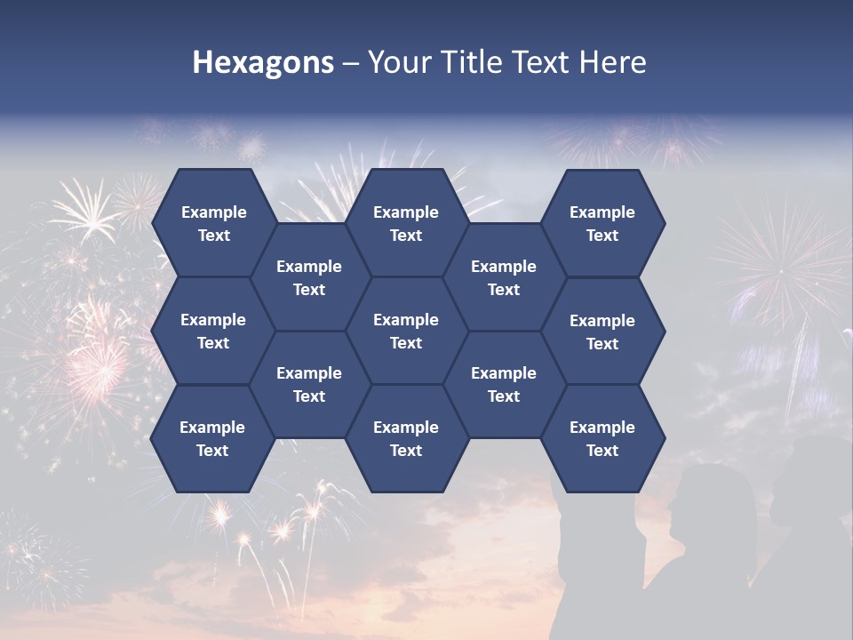 A Group Of People Watching Fireworks In The Sky PowerPoint Template