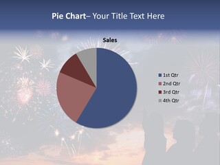 A Group Of People Watching Fireworks In The Sky PowerPoint Template
