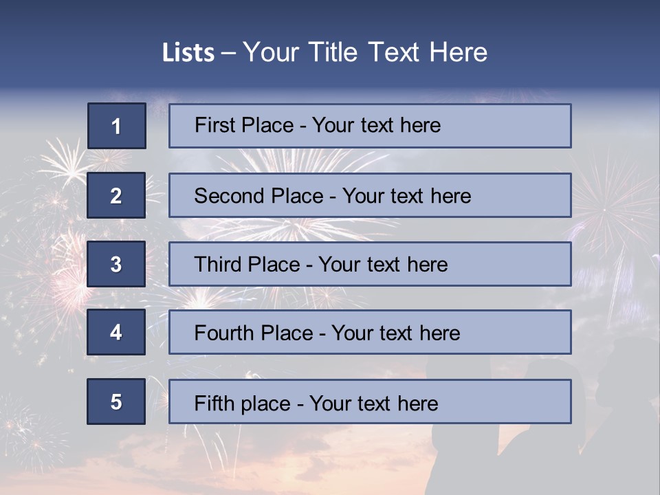 A Group Of People Watching Fireworks In The Sky PowerPoint Template