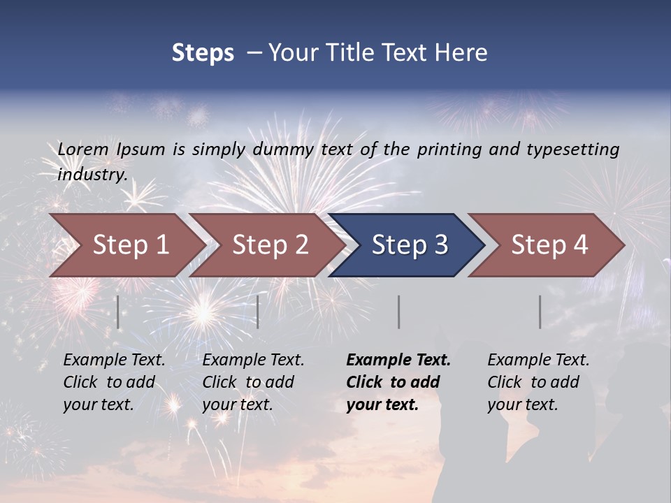 A Group Of People Watching Fireworks In The Sky PowerPoint Template