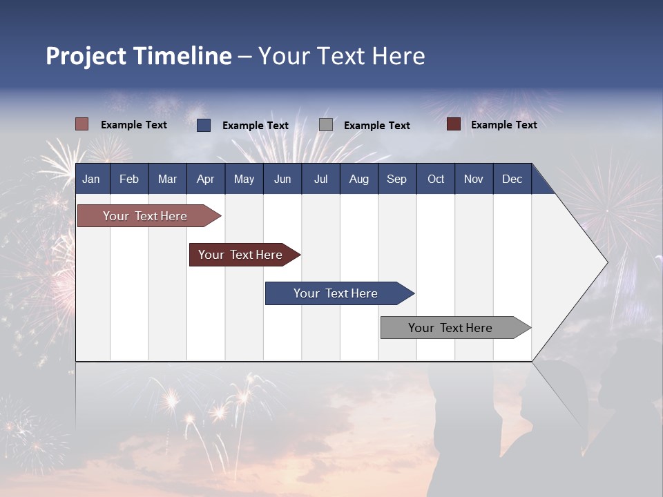 A Group Of People Watching Fireworks In The Sky PowerPoint Template