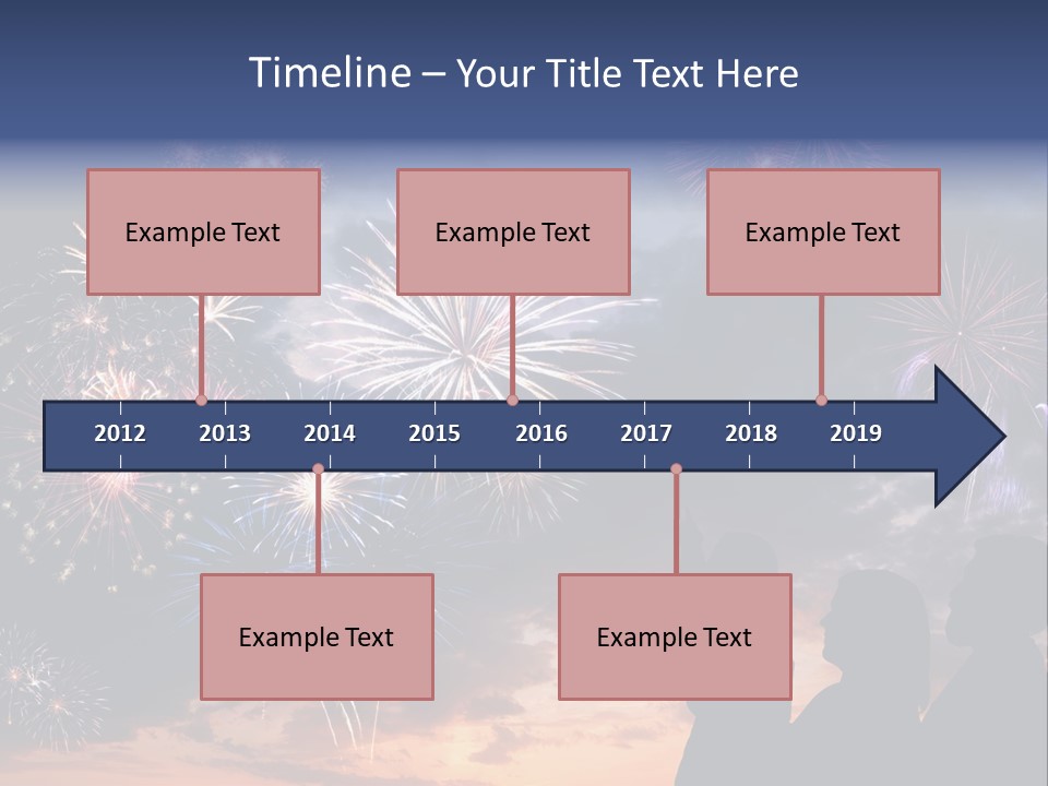 A Group Of People Watching Fireworks In The Sky PowerPoint Template