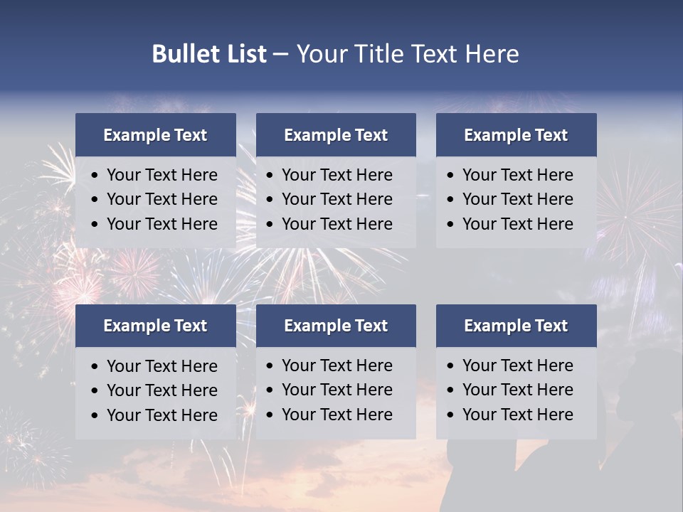 A Group Of People Watching Fireworks In The Sky PowerPoint Template