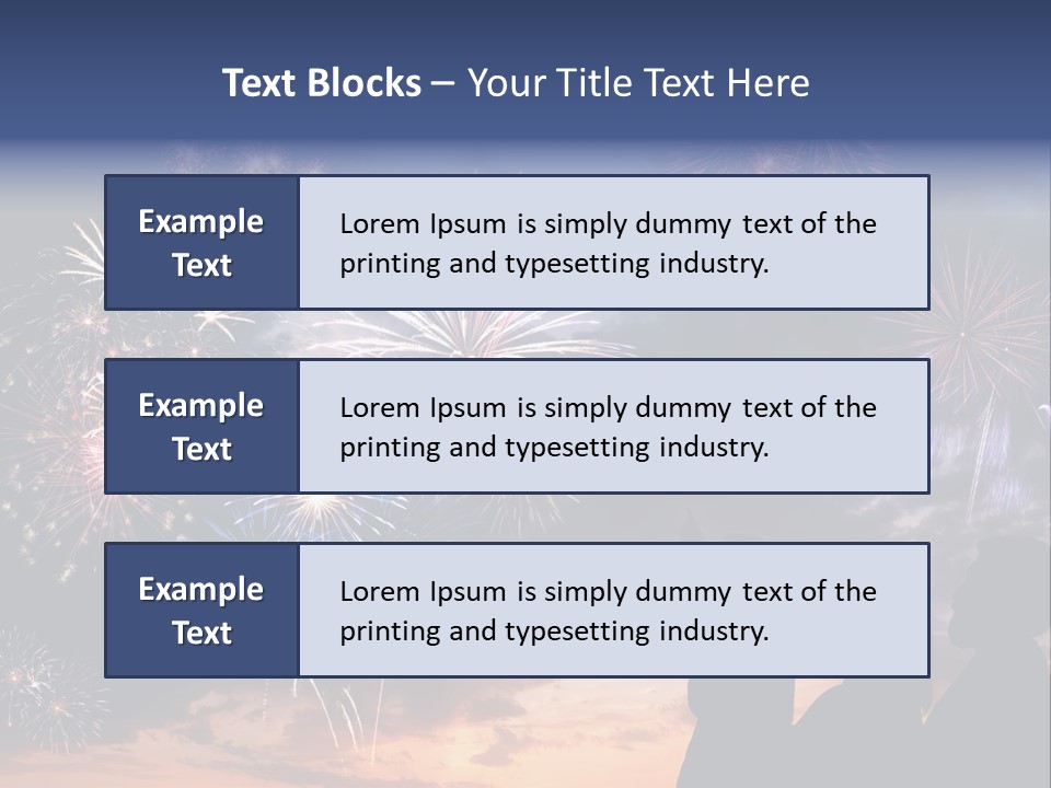 A Group Of People Watching Fireworks In The Sky PowerPoint Template