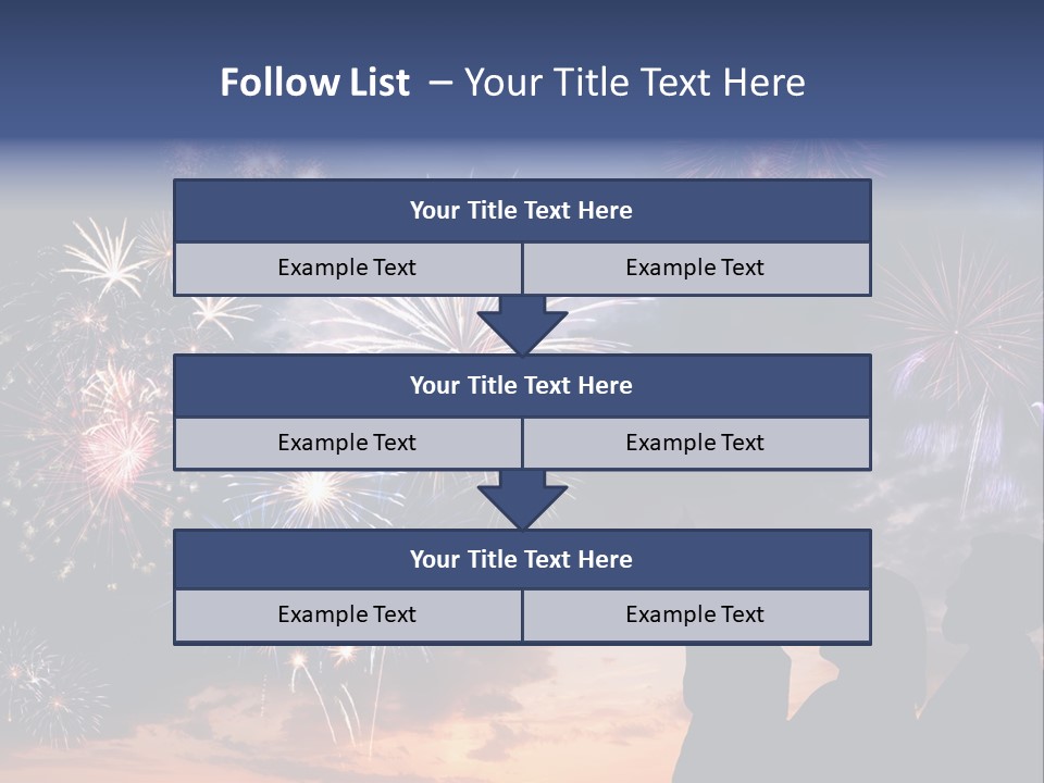 A Group Of People Watching Fireworks In The Sky PowerPoint Template