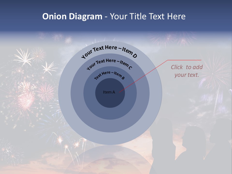 A Group Of People Watching Fireworks In The Sky PowerPoint Template