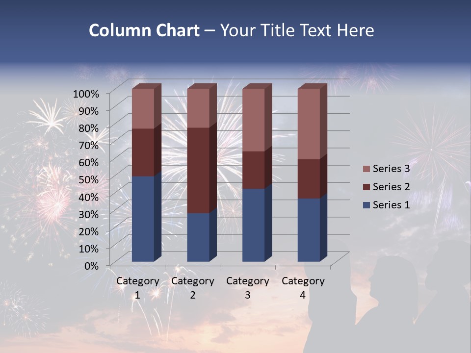 A Group Of People Watching Fireworks In The Sky PowerPoint Template
