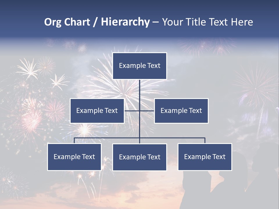 A Group Of People Watching Fireworks In The Sky PowerPoint Template