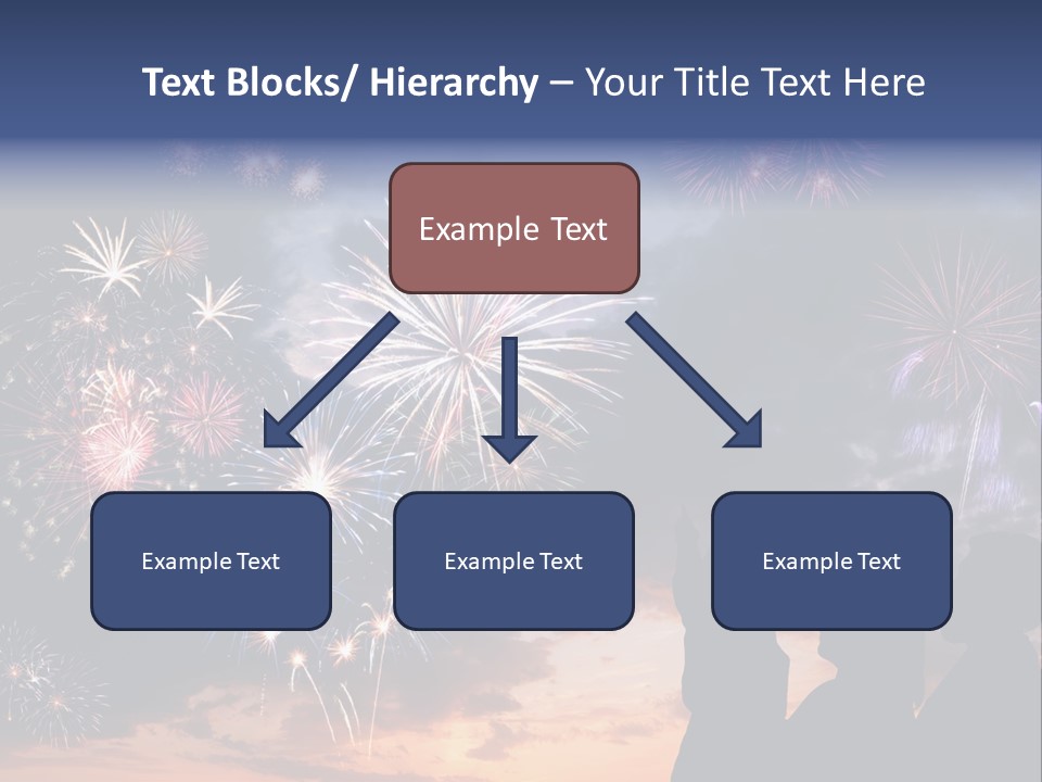 A Group Of People Watching Fireworks In The Sky PowerPoint Template