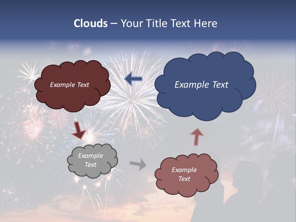 A Group Of People Watching Fireworks In The Sky PowerPoint Template