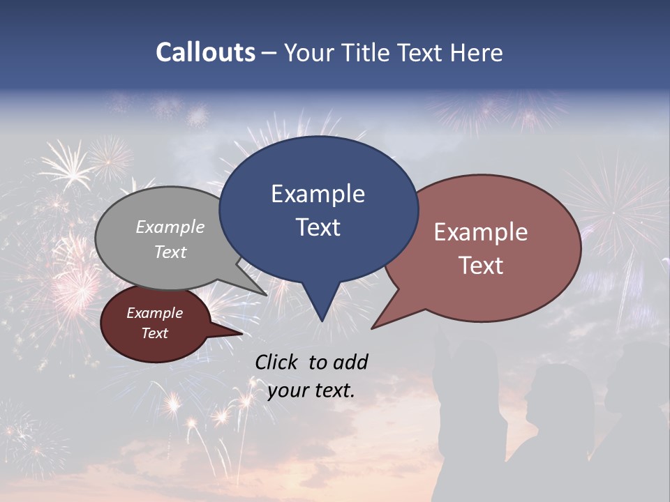 A Group Of People Watching Fireworks In The Sky PowerPoint Template