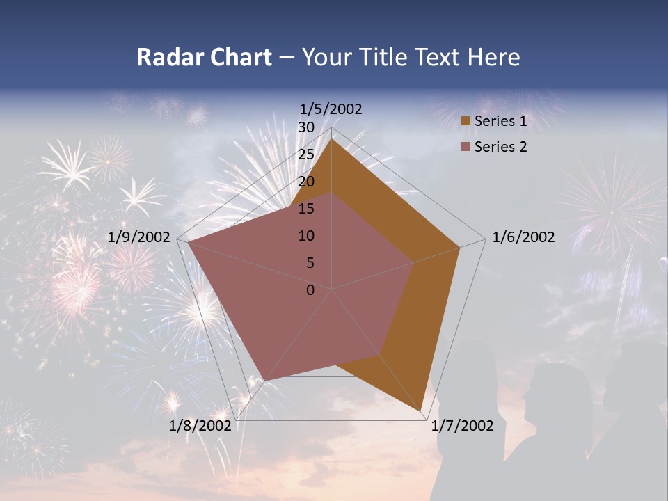 A Group Of People Watching Fireworks In The Sky PowerPoint Template