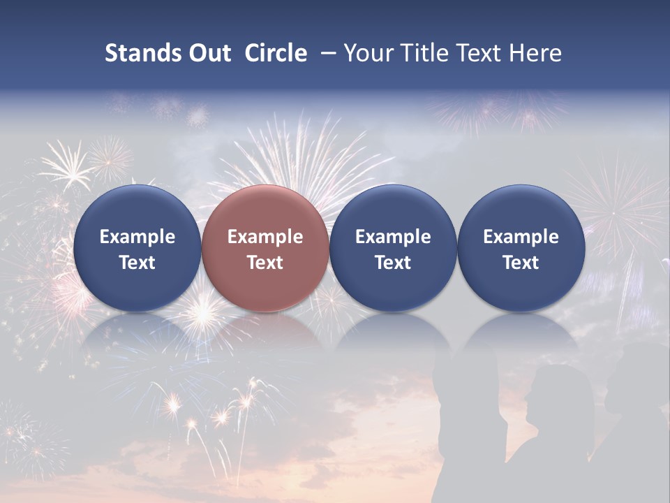 A Group Of People Watching Fireworks In The Sky PowerPoint Template
