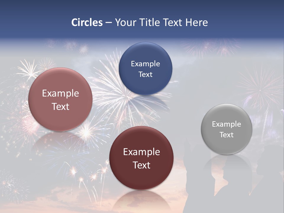 A Group Of People Watching Fireworks In The Sky PowerPoint Template