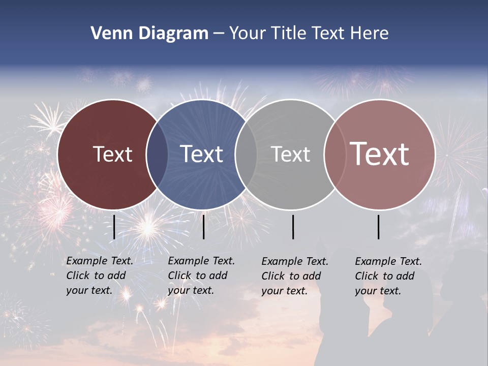 A Group Of People Watching Fireworks In The Sky PowerPoint Template