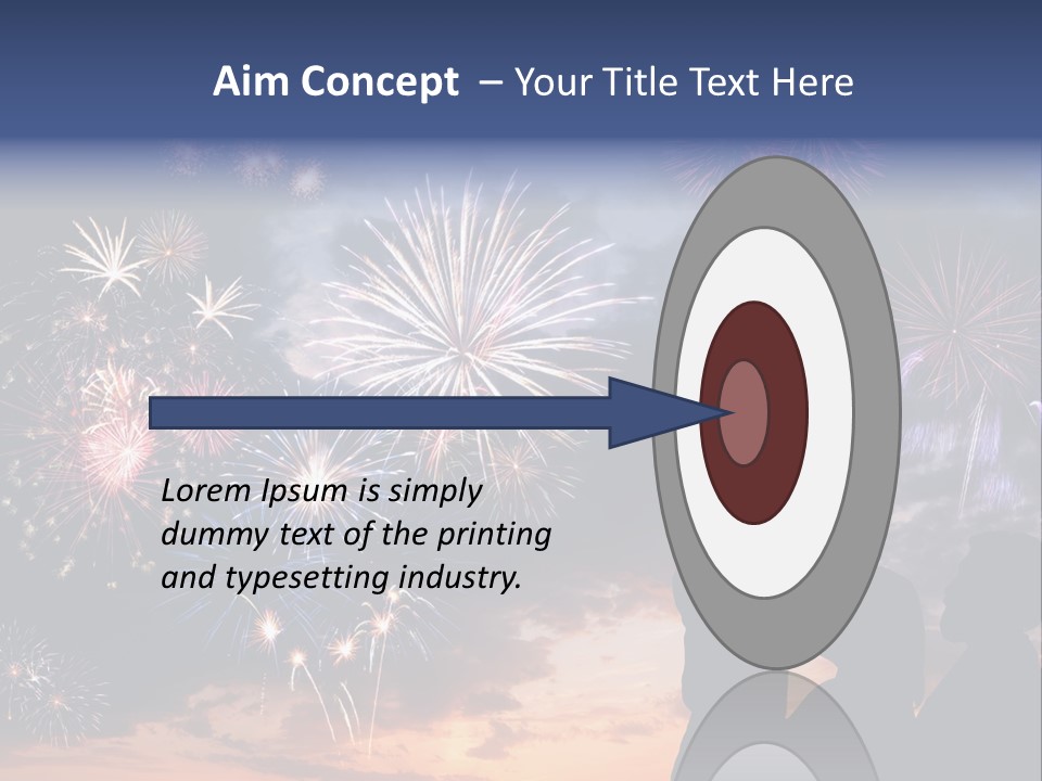 A Group Of People Watching Fireworks In The Sky PowerPoint Template