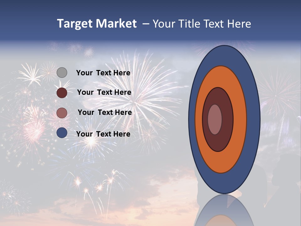 A Group Of People Watching Fireworks In The Sky PowerPoint Template