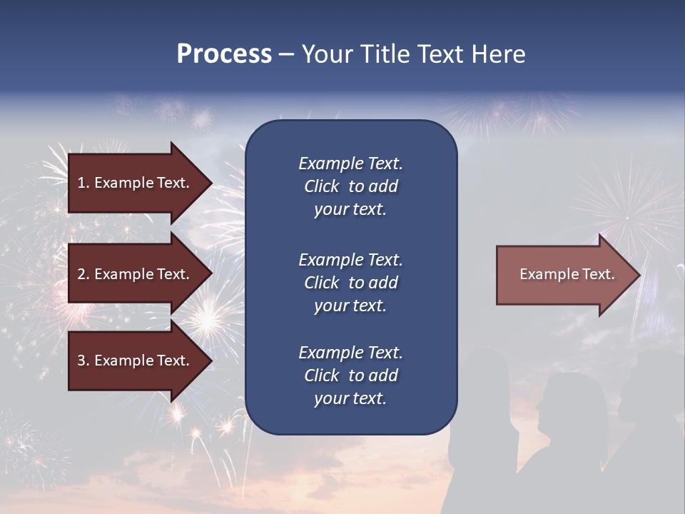 A Group Of People Watching Fireworks In The Sky PowerPoint Template
