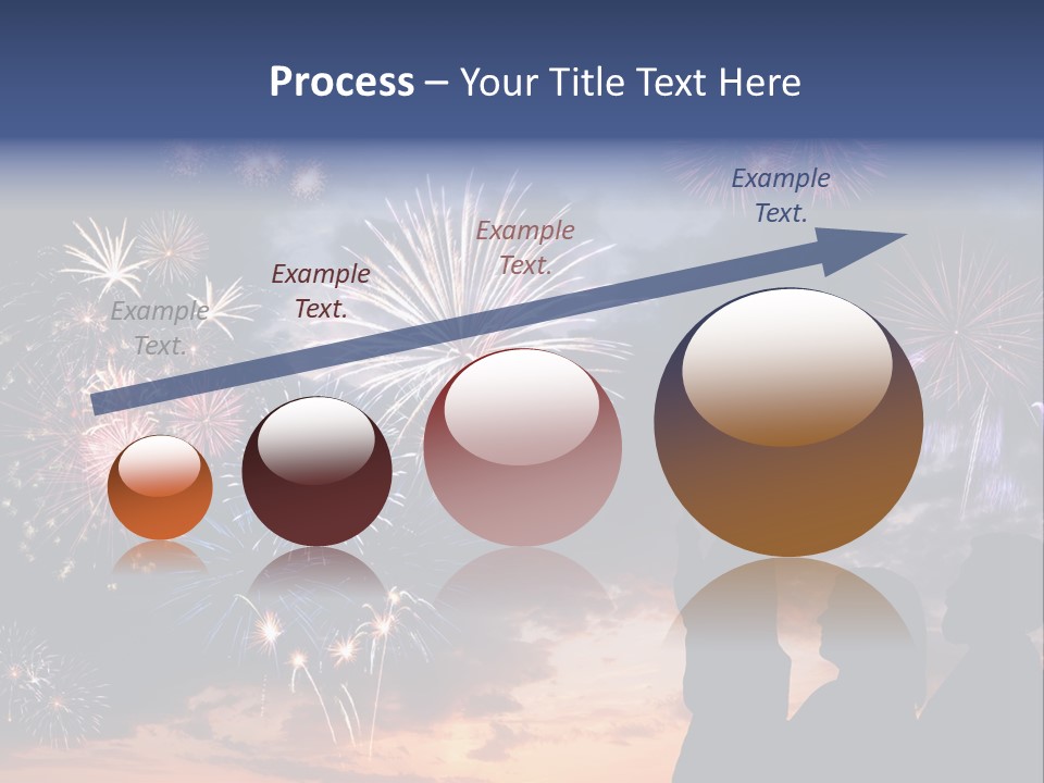 A Group Of People Watching Fireworks In The Sky PowerPoint Template