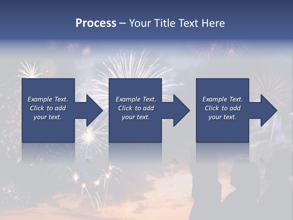 A Group Of People Watching Fireworks In The Sky PowerPoint Template
