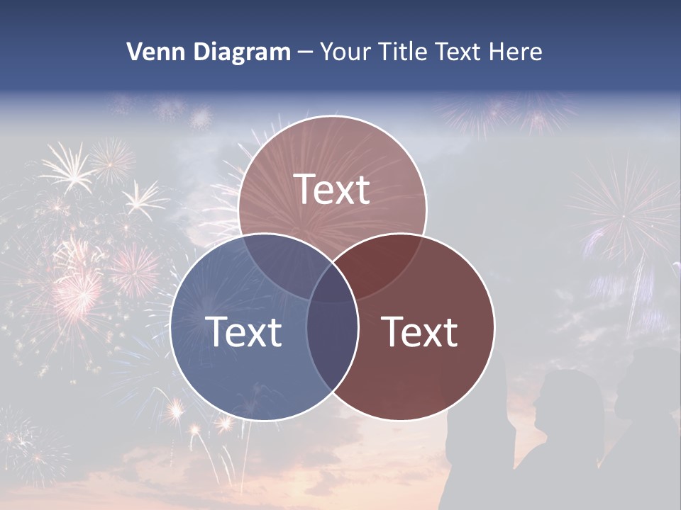 A Group Of People Watching Fireworks In The Sky PowerPoint Template