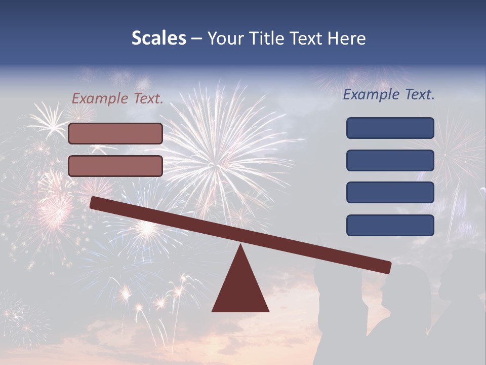 A Group Of People Watching Fireworks In The Sky PowerPoint Template