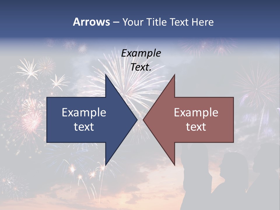 A Group Of People Watching Fireworks In The Sky PowerPoint Template