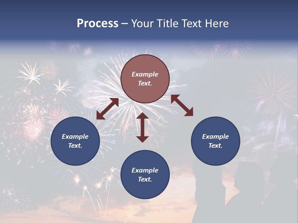 A Group Of People Watching Fireworks In The Sky PowerPoint Template