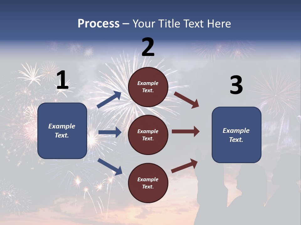 A Group Of People Watching Fireworks In The Sky PowerPoint Template