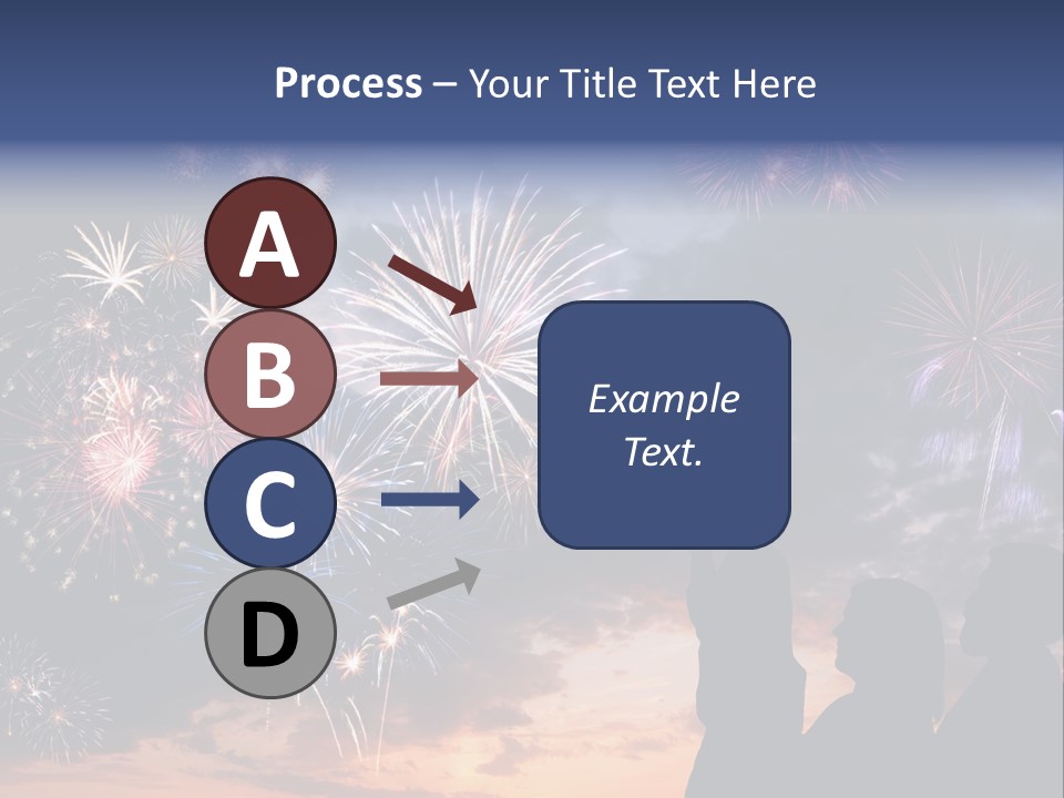 A Group Of People Watching Fireworks In The Sky PowerPoint Template