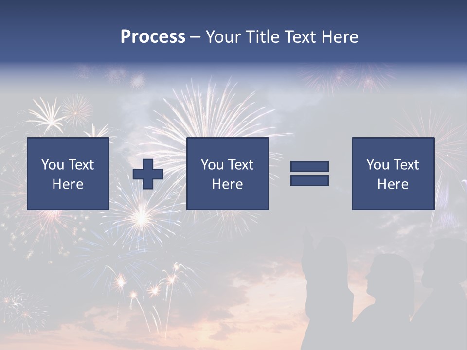 A Group Of People Watching Fireworks In The Sky PowerPoint Template