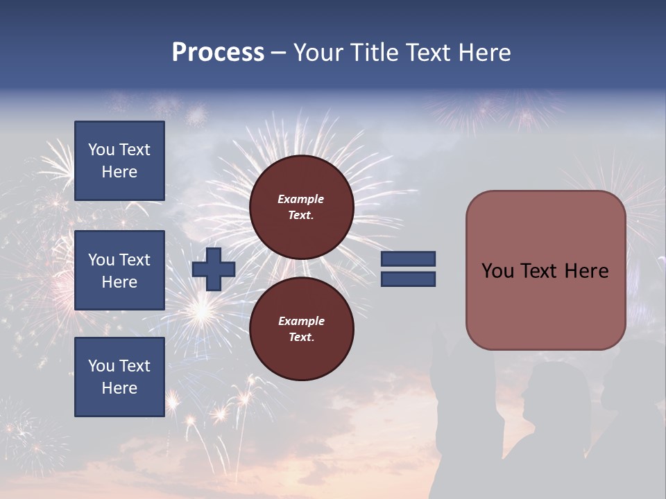 A Group Of People Watching Fireworks In The Sky PowerPoint Template
