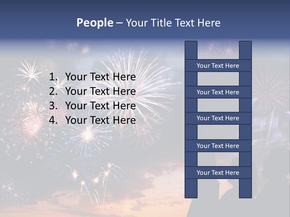 A Group Of People Watching Fireworks In The Sky PowerPoint Template