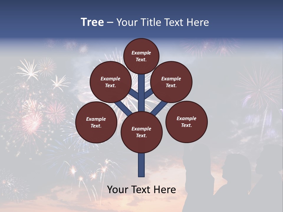 A Group Of People Watching Fireworks In The Sky PowerPoint Template