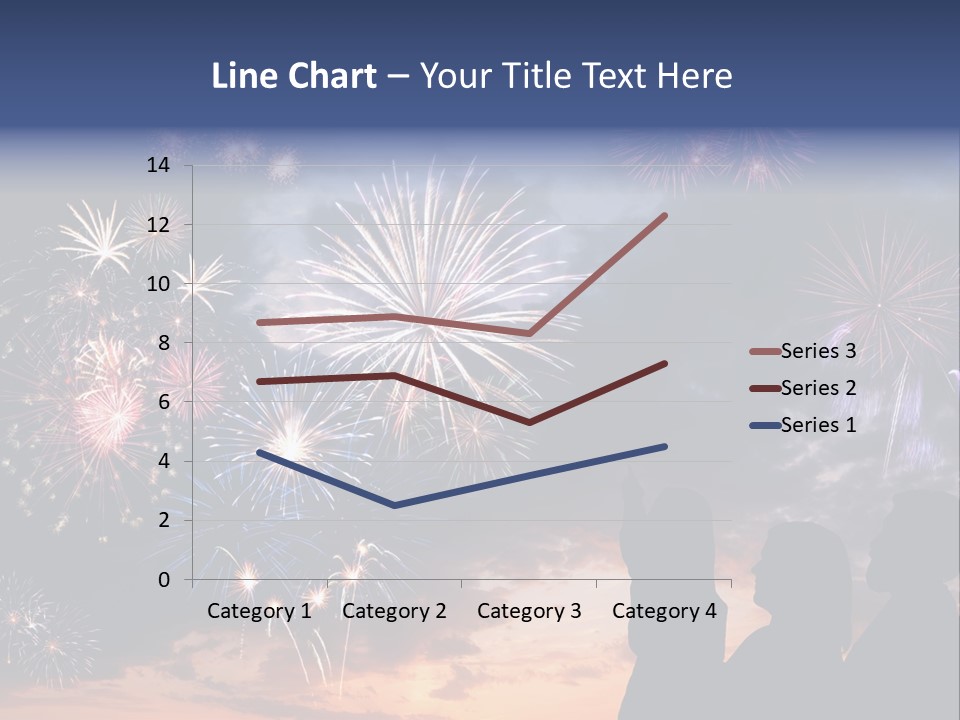 A Group Of People Watching Fireworks In The Sky PowerPoint Template